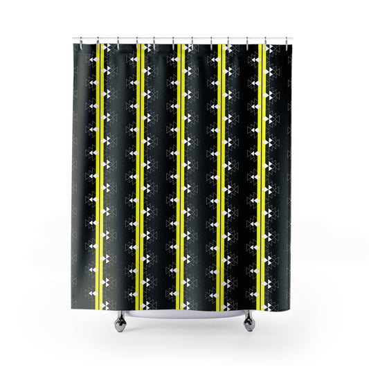 Yellow Native Woven Stories Shower Curtains