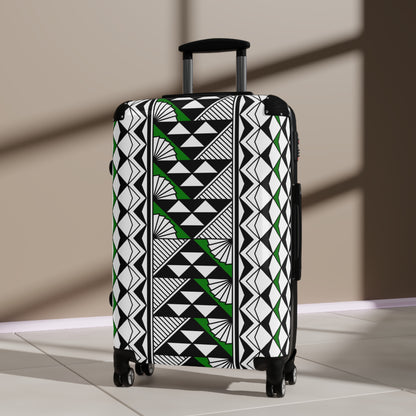 Southwest Rain and Sun in Green Suitcases