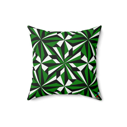 Desert Flowers in Green Square Pillow