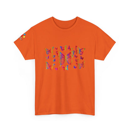 Metallic Rainbow Rain Butterflies Gildan Unisex Tee