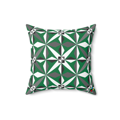 Morning Star in Green Square Pillow