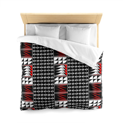 Blessed Feathers in Red Microfiber Duvet Cover