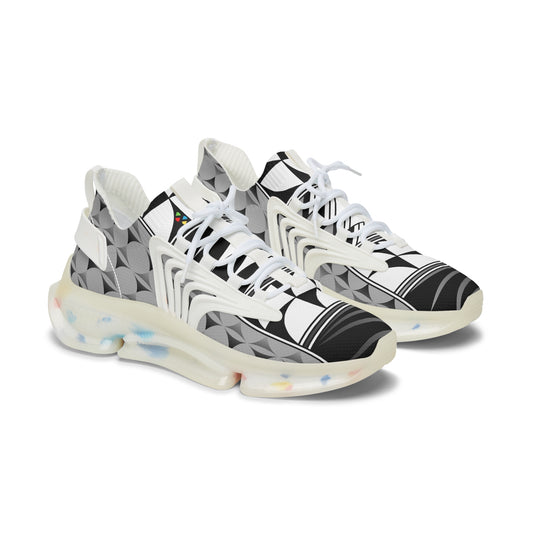 Feather Blessing on Gray Women's Mesh Sneakers