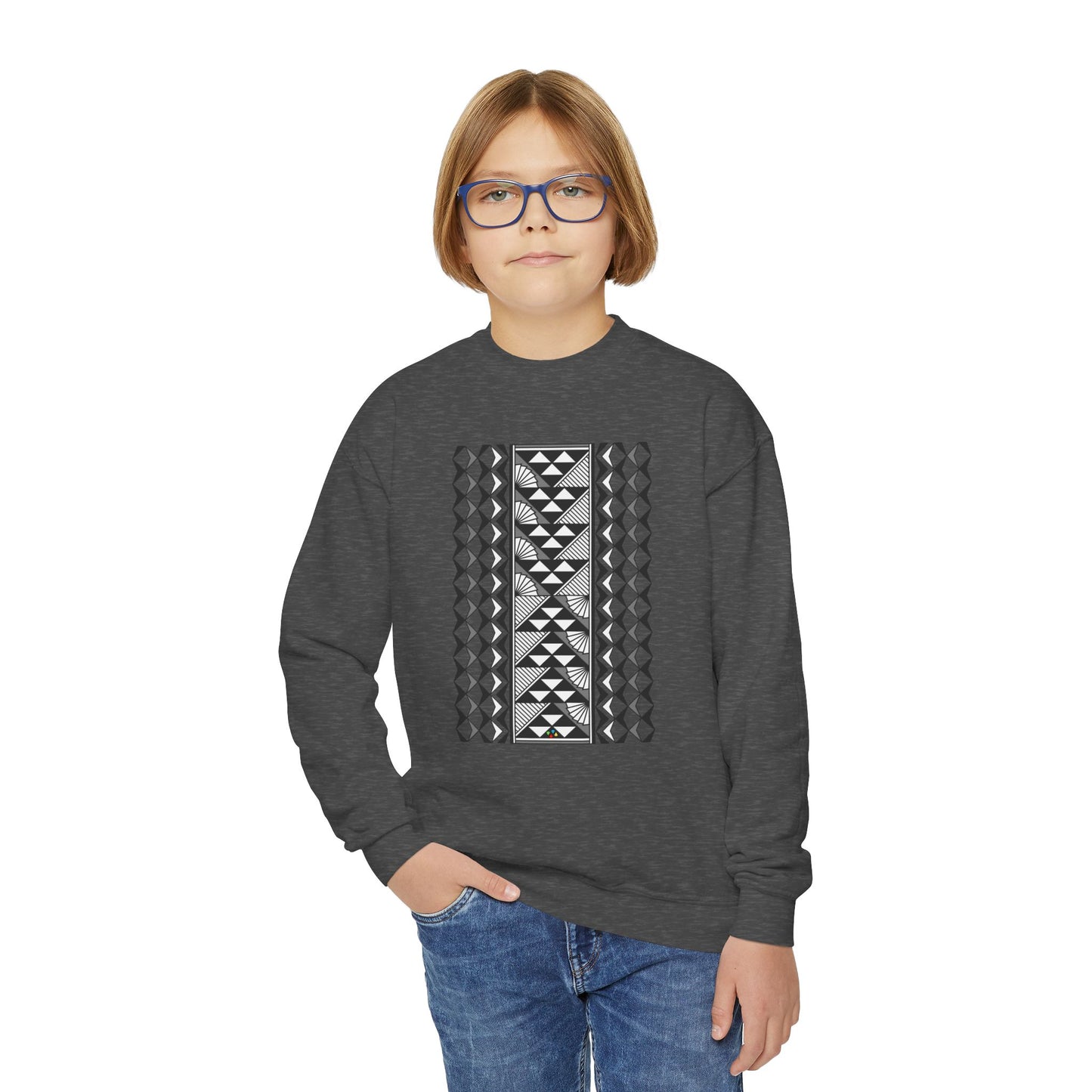 Rain and Sun in Gray Youth Crewneck Sweatshirt