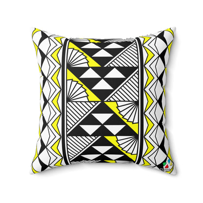 Sun and Rain in Yellow Square Pillow