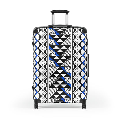 Southwest Rain and Sun in Blue Suitcases