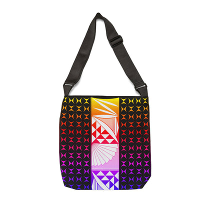 Dark Rainbow Southwest Sunrise Adjustable Tote Bag