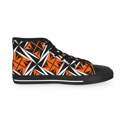 Sacred Winds in Orange High Top Sneakers