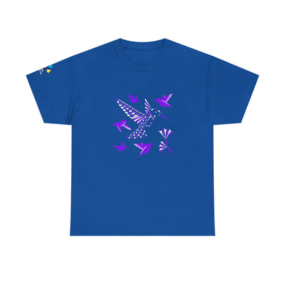 Hummingbird Blessing in Purple Gildan Unisex Tee