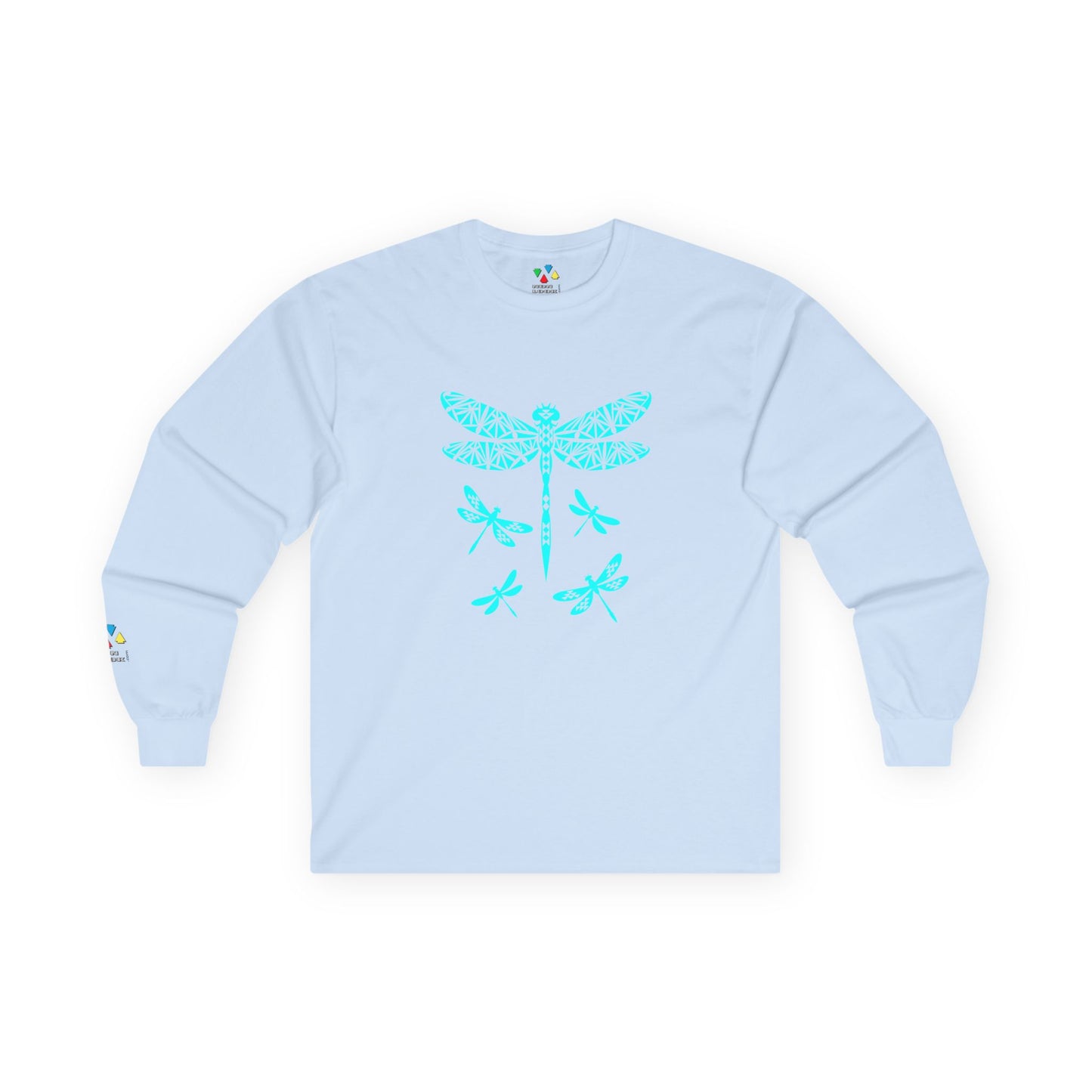 Native Dragonfly in Turquoise Unisex Long Sleeve Tee