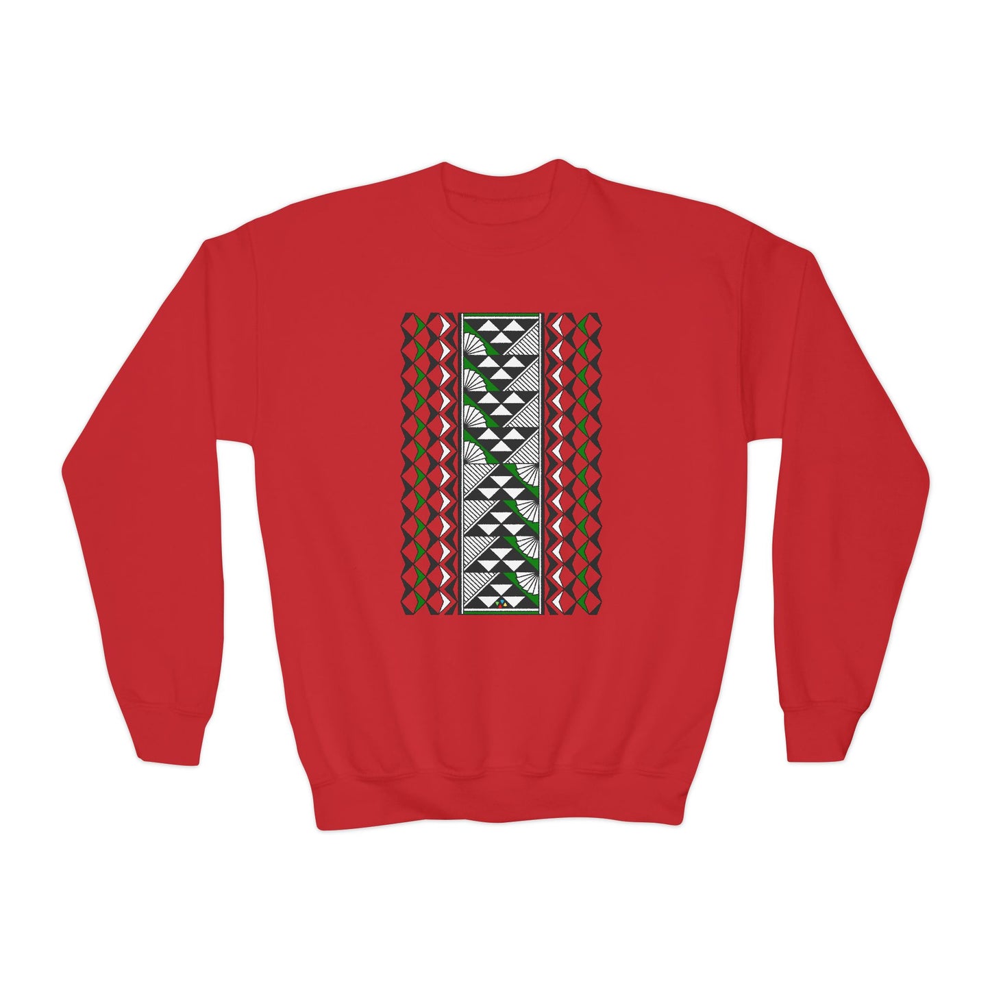 Rain and Sun in Green Youth Crewneck Sweatshirt