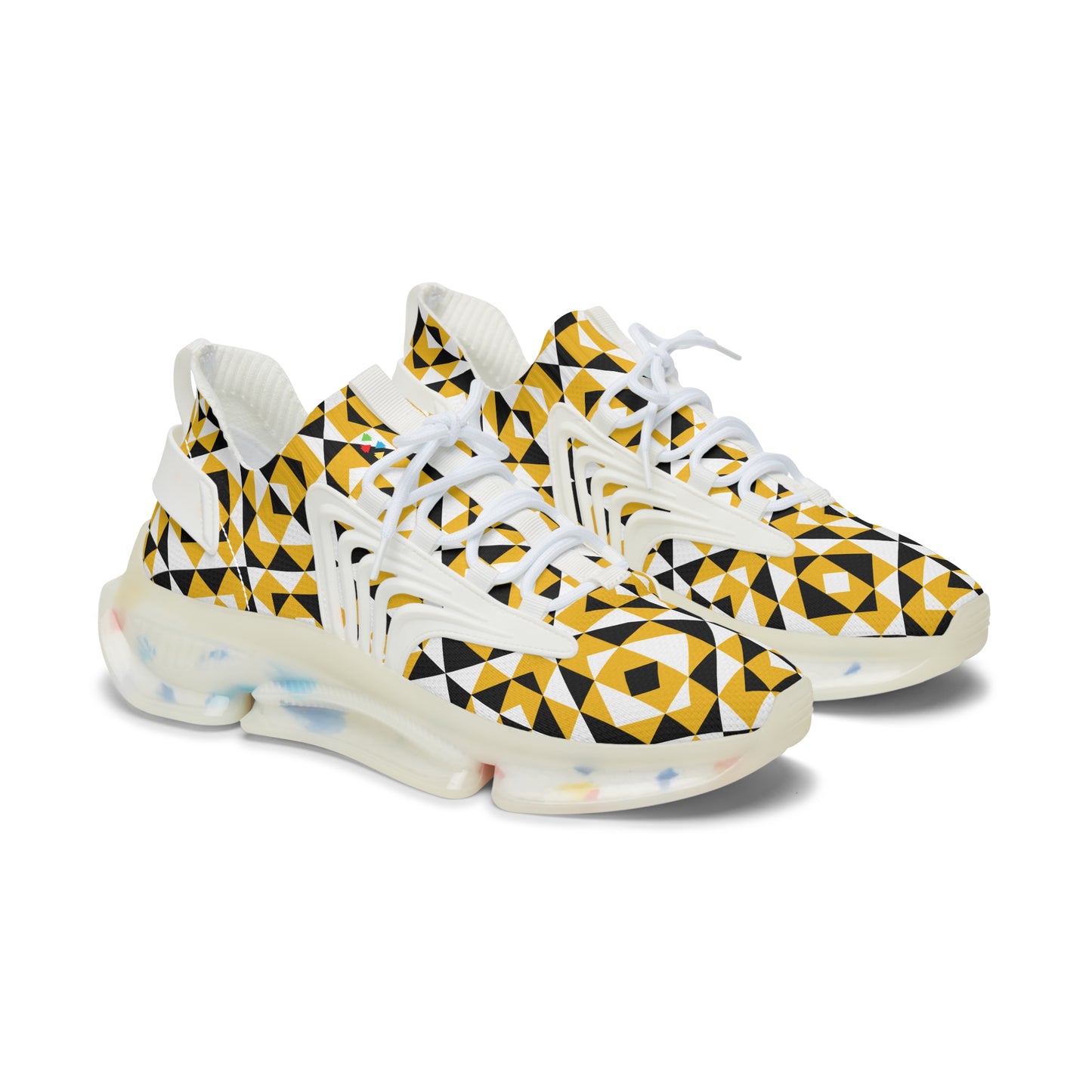 Sacred Mountains in Yellow Women's Mesh Sneakers