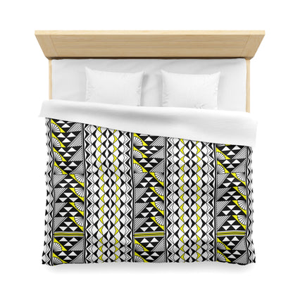 Sun and Rain in Yellow Microfiber Duvet Cover