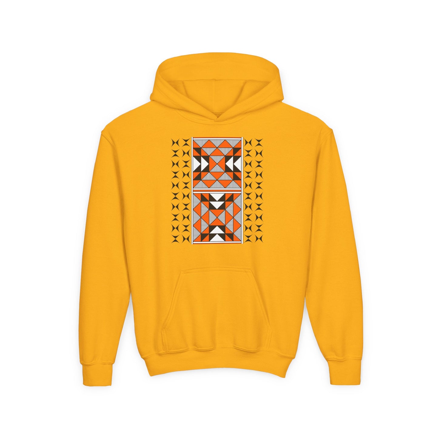 Sacred Mountains in Orange Youth Heavy Blend Hooded Sweatshirt