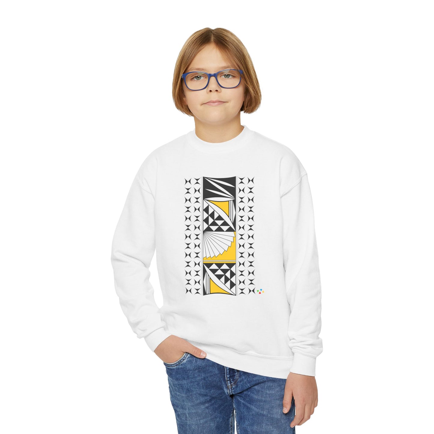 Southwest Sunrise in Yellow Youth Crewneck Sweatshirt