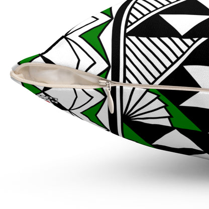 Sun and Rain in Green Spun Polyester Square Pillow