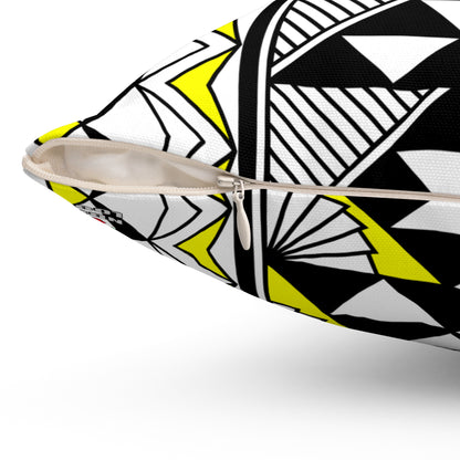 Sun and Rain in Yellow Square Pillow