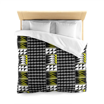 Blessed Feathers in Yellow Microfiber Duvet Cover