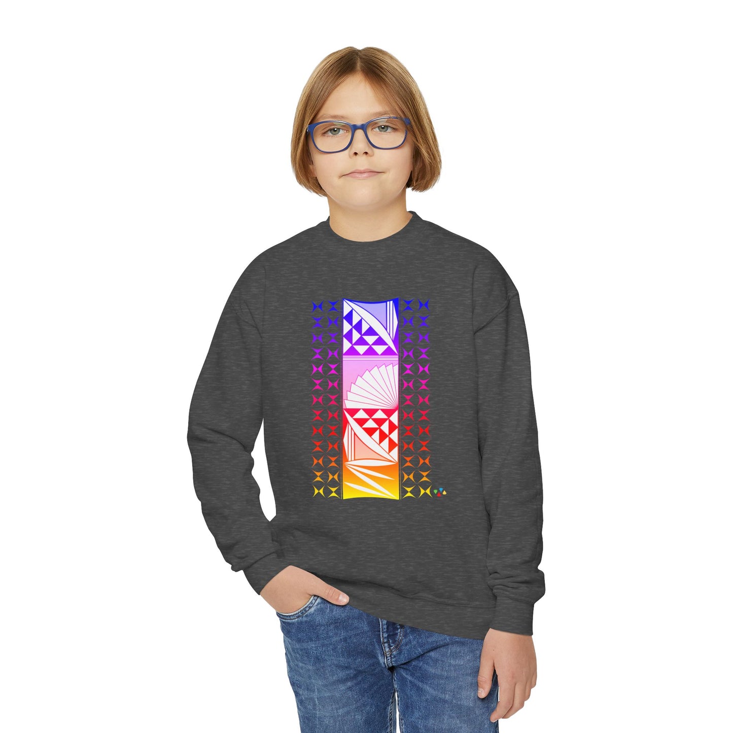Rainbow Sunrise Youth Crewneck Sweatshirt