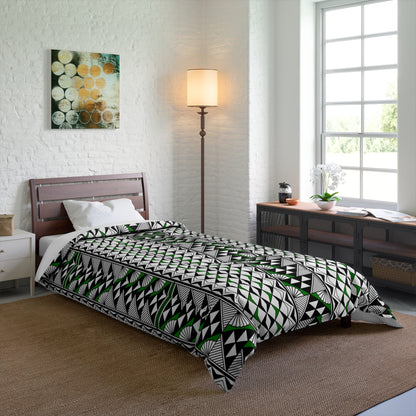 Southwest Rain and Sun in Green Comforter