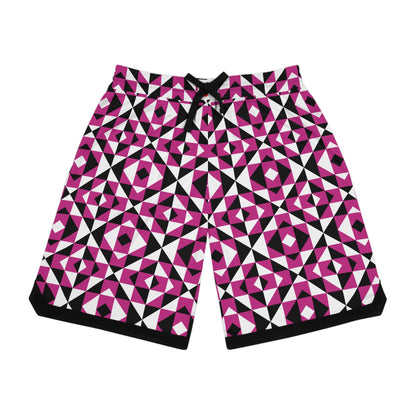 Pink Sacred Mountains Basketball Rib Shorts