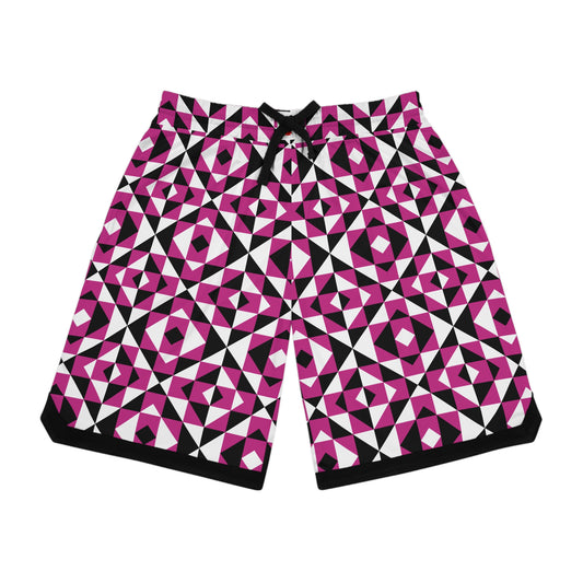 Pink Sacred Mountains Basketball Rib Shorts