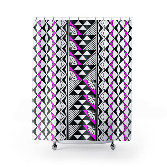 Pink Sun and Rain Shower Curtains