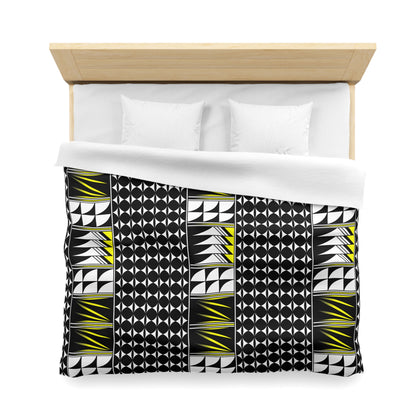 Blessed Feathers in Yellow Microfiber Duvet Cover