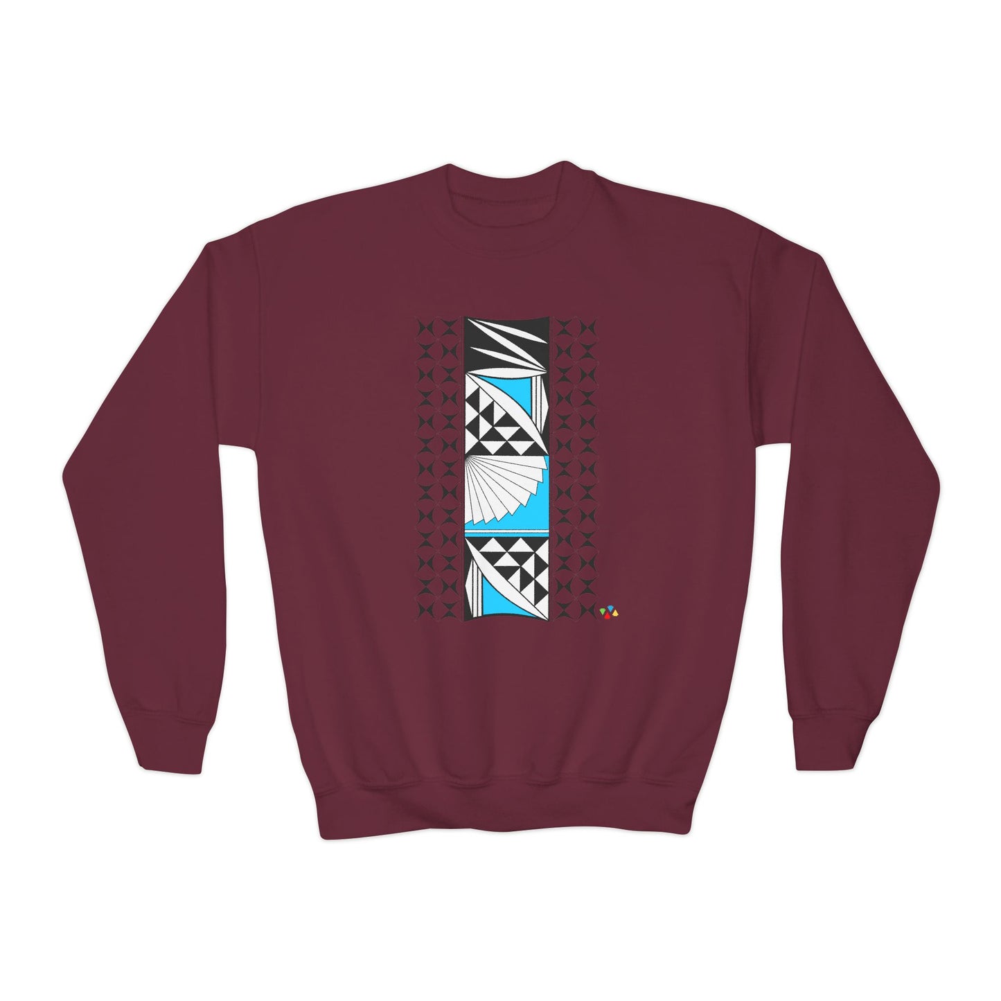 Southwest Sunrise in Turquoise Youth Crewneck Sweatshirt