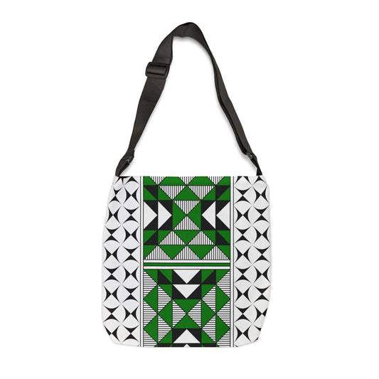 Green Native Sacred Mountains Adjustable Tote Bag