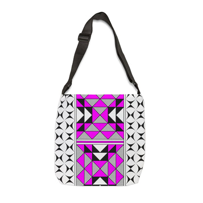 Pink Native Sacred Mountains Adjustable Tote Bag