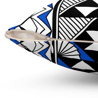 Sun and Rain in Blue Spun Polyester Square Pillow