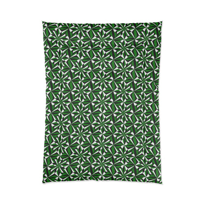 Southwest Desert Flower in Green Comforter