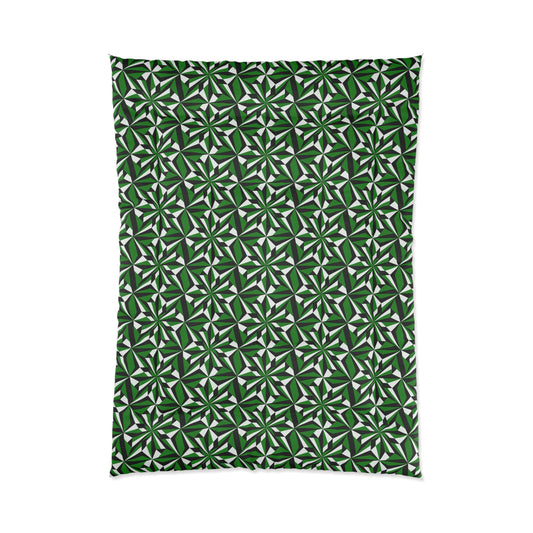 Southwest Desert Flower in Green Comforter