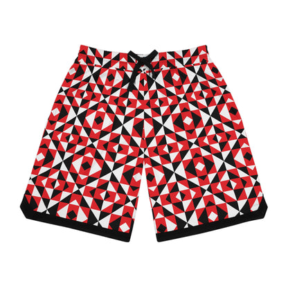 Red Sacred Mountains Basketball Rib Shorts