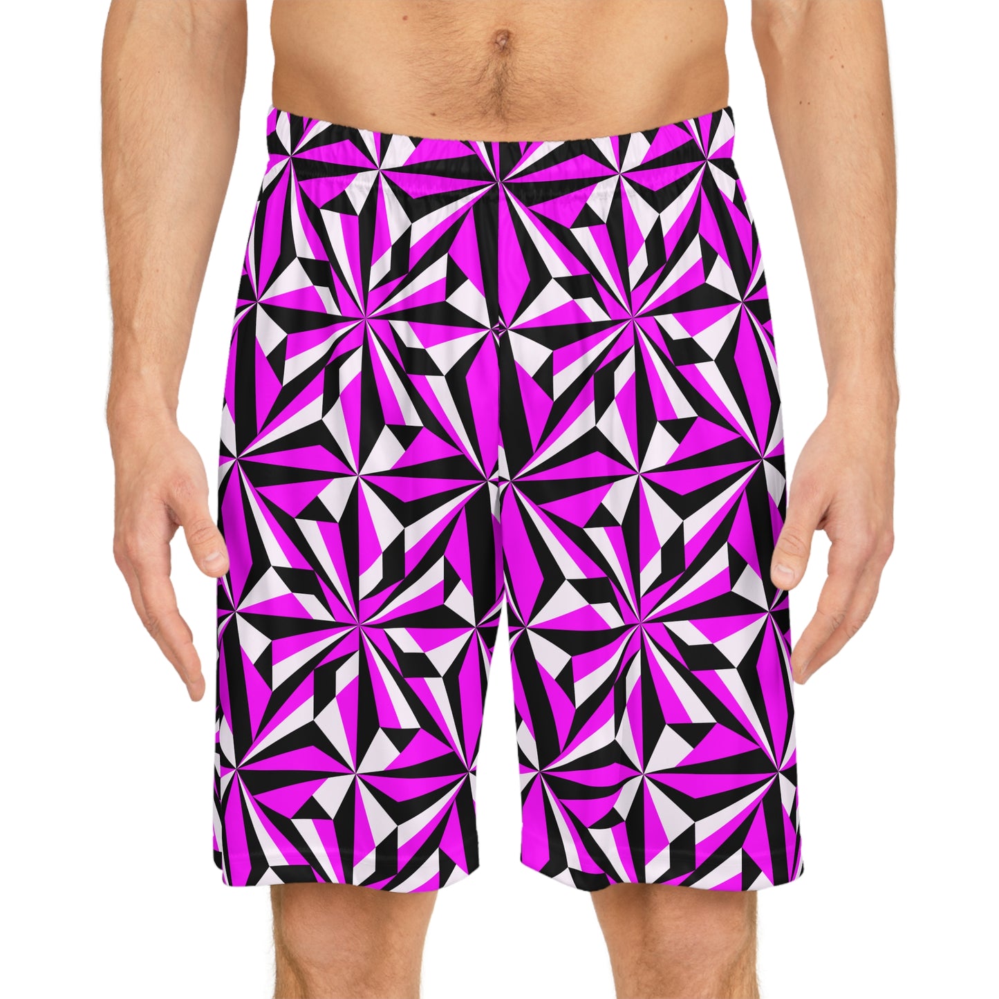 Desert Flowers in Pink Basketball Shorts