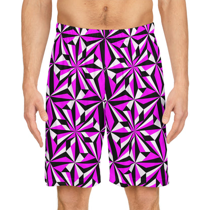 Desert Flowers in Pink Basketball Shorts