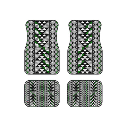 Sun and Rain in Green Car Mats (Set of 4)