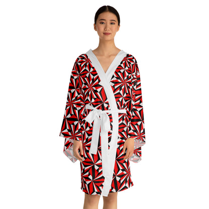 Desert Flowers in Red Kimono Robe – Where Comfort Meets Native Grace