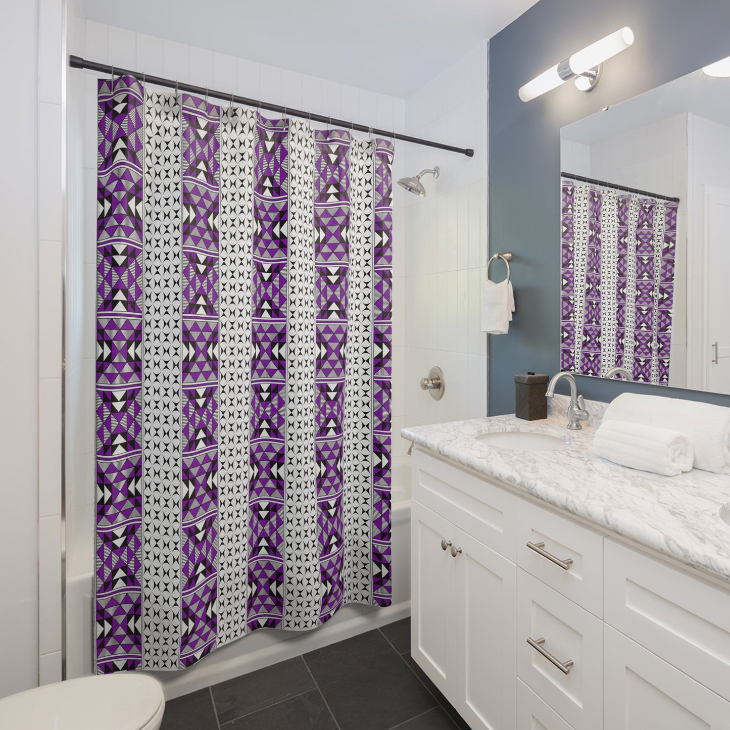 Southwest Mountains in Purple Shower Curtains