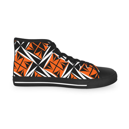Sacred Winds in Orange High Top Sneakers