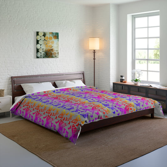 Native Butterflies on Gray Comforter