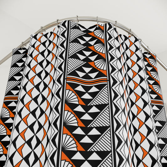 Southwest Rain and Sun in Orange Shower Curtains