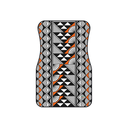 Sun and Rain in Orange Car Mats (Set of 4)