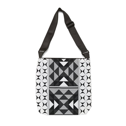 Charcoal Native Sacred Mountains Adjustable Tote Bag
