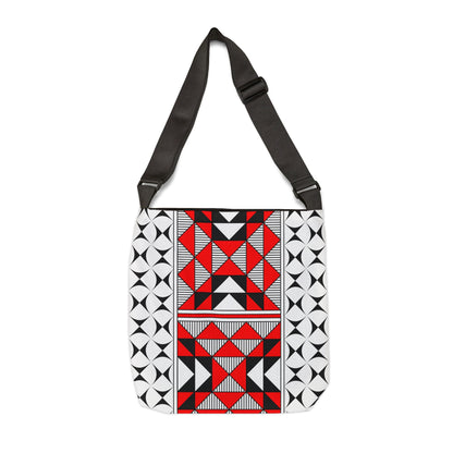 Red Native Sacred Mountains Adjustable Tote Bag