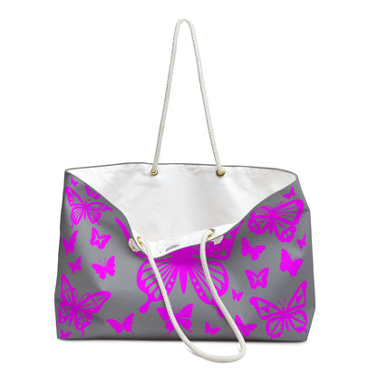 Pink Butterfly Burst Weekender Bag