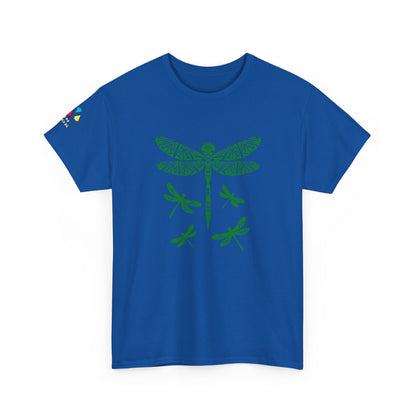 Native Dragonfly in Green Gildan Unisex Tee