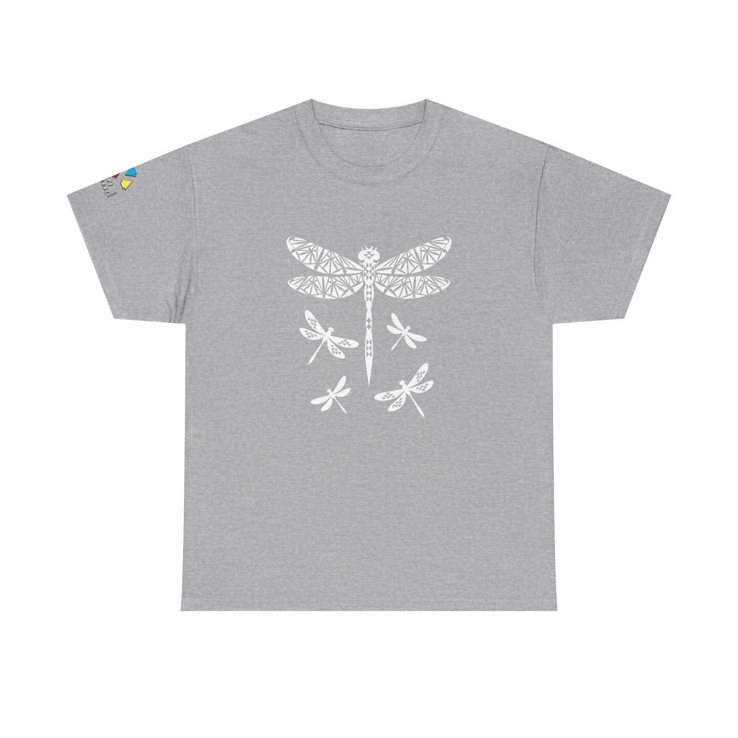 Native Dragonfly in White Gildan Unisex Tee