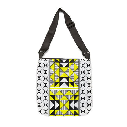 Yellow Native Sacred Mountains Adjustable Tote Bag